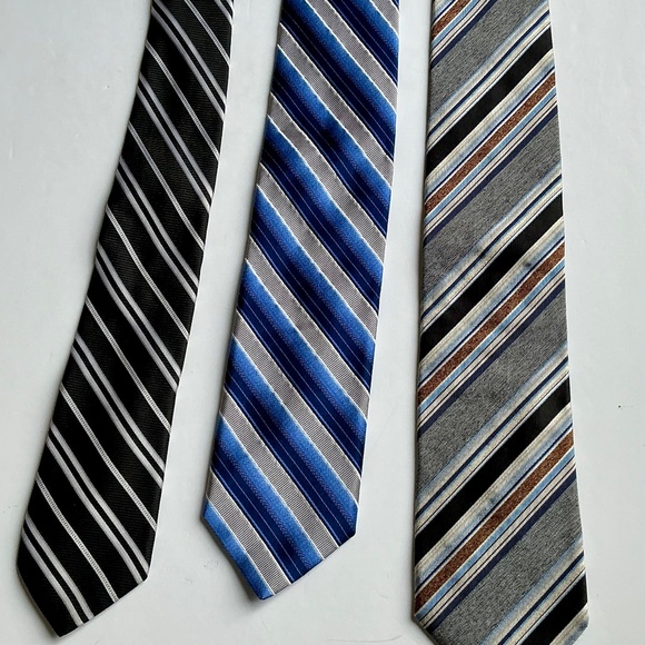 7 Downie St. Lot of 3 striped all silk ties made in Italy 🇮🇹 - Picture 3 of 5